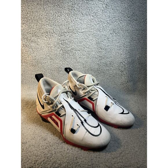 Men’s Nike Alpha Menace Elite 3 Pro M 10 Football Cleats White Red CT6649-103 - Picture 1 of 15